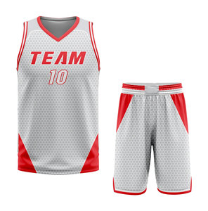 Team Sublimated <b>Mesh</b> Basketball Uniform Set V-Neck Sleeveless Breathable Unisex Adult All Seasons Athletic Wear - Product Image 4