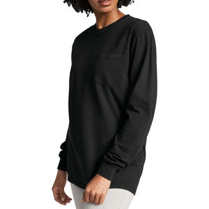 Camiseta de algodón de manga larga multicolor para mujer, ropa informal, para imprimir logotipo de marca personalizado, camiseta de algodón orgánico sostenible - Product Image 1