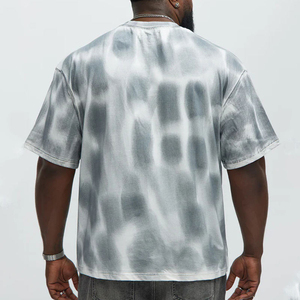 เสื้อยืดผู้ชายไซส์ใหญ่ น้ำหนัก 300 กรัม ลายมัดย้อม แฟชั่น ทรงหลวม คอกลม แขนสั้น สไตล์วินเทจ - Product Image 6