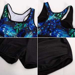 Traje de Baño de 3 Piezas para Mujer, Talla Grande, Manga Corta, Protección UV, Cierre Frontal, Tankini Sublimado, Secado Rápido, Personalizable - Product Image 4