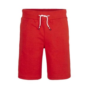 Pantalones Cortos Bermuda Rojos Lisos de Algodón para Hombre, Cintura Elástica con Cordón, Tejido de Punto Informal Transpirable de Tiro Medio - Product Image 5