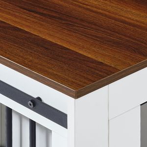 2 Dogs' 72\" <b>Large</b> Dog Crate TV Stand Double <b>Sliding</b> Doors Removable Double Dog Crate Furniture - Product Image 6