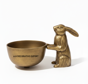 Moderno Cuenco Decorativo de Aluminio con Forma de Conejo - Elegante Plato para Dulces con Diseño de León, Ecológico, Tamaño Personalizable, Centro de Mesa Metálico con Forma de Animal para el Hogar - Product Image 4