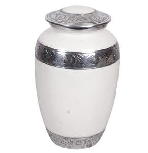 Urna Funeraria Clásica de Aluminio Plateado con Diseño de Manos en Oración, Acabado Natural, Capacidad de 220 Pulgadas Cúbicas, Estilo Americano - Product Image 2