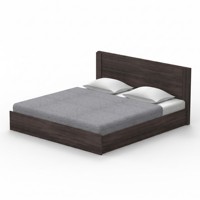 Modernes 2245 Queen-Size-Panelbett aus Holzwerkstoff mit Matratzenunterlage und gerahmtem Kopfteil für das Hauptschlafzimmer
