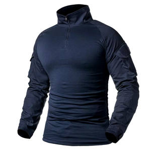 Chemise de chasse décontractée pour homme, col rond, manches longues, logo frontal, 100 % coton jersey, coupe classique, respirante, pour l'extérieur - Product Image 1