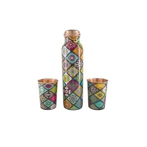 Bouteille d'eau en cuivre pur, Ayurveda, bienfaits pour la santé, écologique, anti-fuite, cadeaux et camping à prix avantageux - Product Image 1