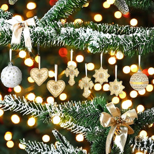 Adorno de árboles de Navidad hecho a mano de alta calidad, adornos de cuentas únicos, tesoros de Festival inspirados en bordado para el esplendor de las vacaciones - Product Image 4