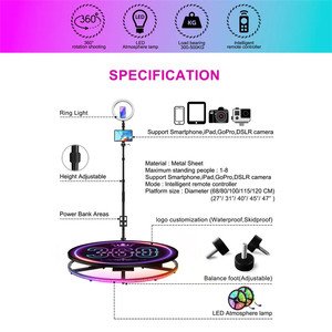 Cabina de Fotos 360, Plataforma Giratoria Automática para Selfies con Video, Motorizada, para Fiestas y Bodas - Product Image 3