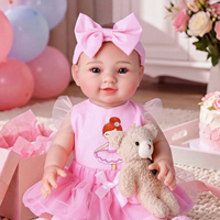Poupée Reborn Fille Babeside Lyle de 15 Pouces en Vinyle Intégral, Poupée Bébé Réaliste avec Cheveux Sculptés à la Main, Tenue de Ballet, Ensemble Sac à Dos Cadeau