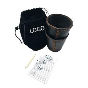 Copa de Dados Profesional de Cuero Genuino de Lujo Hecha a Mano con Forro de Fieltro Personalizado para Juegos de DND, RPG, Yahtzee y Ludo con 4 Dados - Product Image 6