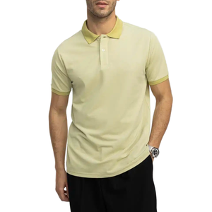 เสื้อโปโลแขนสั้นสีแดงสำหรับผู้ชาย ผ้าคอตตอนปิเก้ สีพื้น ระบายอากาศได้ดี สวมใส่สบาย ทรงปกติ - Product Image 4