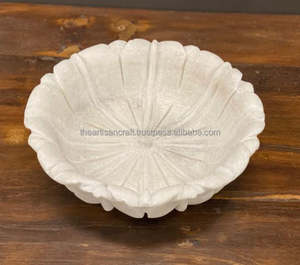 Bols en marbre blanc naturel artisanal Lotust Design Vaisselle et décoration pour dîner et cadeaux - Product Image 1