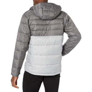 Blouson matelassé à capuche pour homme, coupe-vent, avec blocs de couleur, rembourrage en duvet, fermeture éclair, décontracté, coupe régulière, en polyester, pour l'hiver - Product Image 6