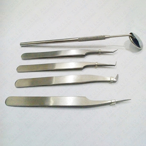 Ensemble de 4 pinces à cils en acier inoxydable de qualité supérieure avec pointes précises et miroir intégré pour extensions de cils - Product Image 6