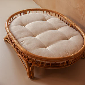 Lit pour animaux de compagnie en rotin tissé à la main, lit pour chien et chat en osier naturel, maison de couchage pour animaux de compagnie écologique faite à la main, meubles pour animaux de compagnie - Product Image 6