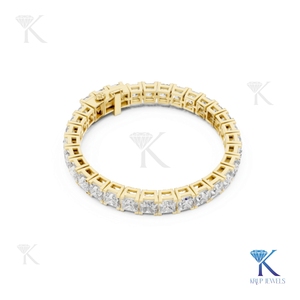 KRUP JEWELS 5.00MM Princess Cut Synthetic Lab-Grown Diamond Tennis <b>Bracelet</b> 14K <b>Solid</b> Gold Unisex Luxury Bridal Jewelry - Product Image 4