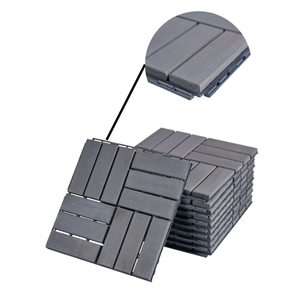 Tuiles de terrasse en bois d'acacia antidérapantes BeNK modernes et classiques, 300x300 mm, 19 mm d'épaisseur, à emboîtement, isolation thermique, antibactériennes - Product Image 4