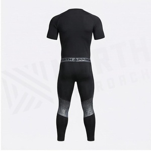 Ensemble de compression 2 pièces North Approach, longueur intégrale, noir, anti-transpiration, respirant, vêtements de sport pour hommes - Product Image 2