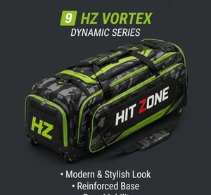 กระเป๋าอุปกรณ์คริกเก็ต HIT ZONE Premium 1000D ขนาดใหญ่ พร้อมช่องเก็บอุปกรณ์ตีลูกและอุปกรณ์เสริมสำหรับการแข่งขันโดยเฉพาะ - Product Image 1