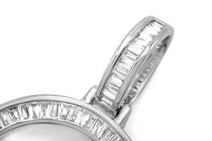 D'VINS JEWELS Hip Hop Charm Diamond Pendant 925 Silver Silver Plated Baguette Cut Channel Setting Unisex Everyday Wear - Product Image 2