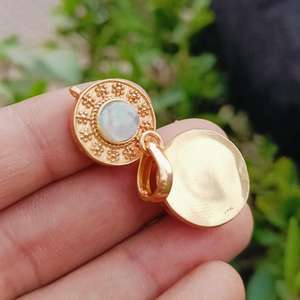 Natural Moonstone Secret Compartment <b>Locket</b> Pendant Handmade 925 Sterling Silver Vintage Style Third Party Certified Unisex - Product Image 3