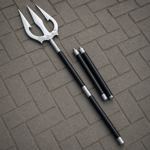 Trident inspiré d'Aquaman |   Trident à trois pointes forgé à la main sur mesure |   Objet de collection inspiré du cinéma avec étui - Product Image 2