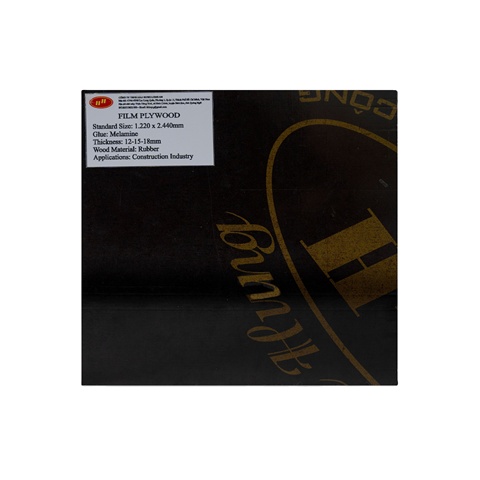 Vietnamese Supplier Offers High-Strength 15/18mm Black Film Faced Phenolic Board Plywood Sheet 5mm Rubber Core for Building