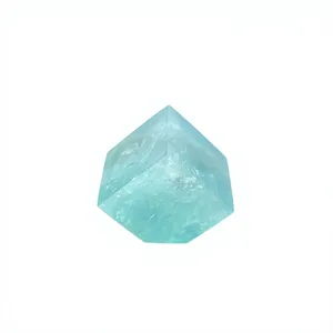 Cubo Poliedro de Fluorita Verde Natural Tallado a Mano, Gema Pulida, Cristal Geométrico, Artesanía, Decoración para el Hogar, Coleccionable - Product Image 1