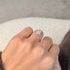 3 Carat <b>Emerald</b> Cut Lab Grown Diamond 18K Gold <b>Silver</b> Plated <b>Ring</b> for Women | IGI Certified Luxury Solitaire Engagement <b>Ring</b> | - Product Image 4