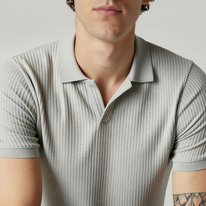 T-shirt classique en tissu gaufré, design uni, confortable pour un usage quotidien, tissu gaufré durable, style streetwear, t-shirt décontracté tendance - Product Image 6