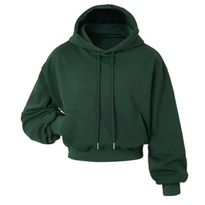 Trending Y2K <b>Aesthetic</b> Fleece Crop <b>Top</b> Hoodie Vintage Drop Shoulder Plain Dyed Men Cropped Pullover Hoodies Wholesale - Product Image 1