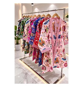 Wholesale Women's Tiger Print Cotton Breathable Drawstring Closure Kimono Dressing Gown Long Beach Wear Hotel <b>Bath</b> Robe - Product Image 1