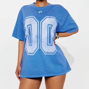 Custom Logo Boxy Cropped Top Sports <b>Tshirt</b> Oversized Tee Unisex Clothes Football Streetwear Mesh Jersey Outfit T-shirt for Women - Product Image 3