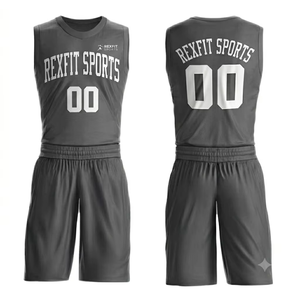 Ensemble de vêtements de sport de basketball pour adultes, design personnalisé, 100% polyester, léger, séchage rapide, t-shirt et short uni - Product Image 4
