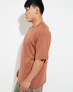 T-shirt ample à épaules tombantes pour homme, en coton, à manches courtes, décontracté, avec motif graphique et fentes latérales, style streetwear - Product Image 3