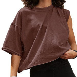 T-shirt basique pour femme, coupe ajustée, 210 g/m², coton, manches courtes, été, impression numérique personnalisée, 65 % coton, 35 % polyester, chemises courtes pour femme - Product Image 1
