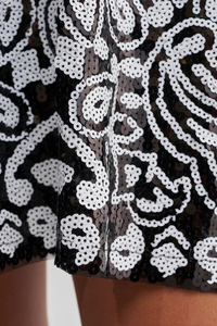Chemise florale brodée à sequins surdimensionnée à manches trois quarts pour homme, en polyester tissé, sans col, idéale pour l'été - Product Image 5
