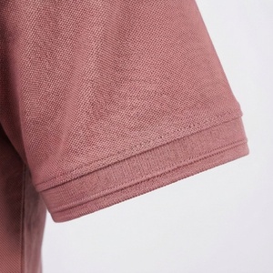 Polo en piqué à manches courtes pour homme, couleur rose poussière, décontracté, respirant, coupe classique, design tricoté uni - Product Image 6