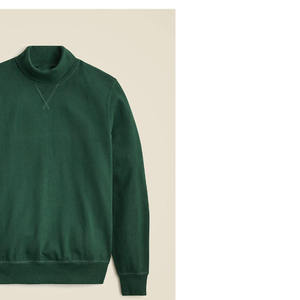 Sweat-shirt vert forêt à col montant avec col avant uni, coupe droite, manches longues, poignets et ourlet côtelés, personnalisation du logo - Product Image 3