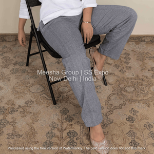 Pantalon décontracté pour femme, coupe droite, pantalon de pyjama confortable en coton mélangé, taille élastique, à porter au quotidien, pantalon de bureau - Product Image 4