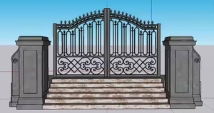 Portail en fer forgé de luxe pour entrée de maison – Portail de sécurité extérieur décoratif avec élégants motifs en fer forgé - Product Image 3