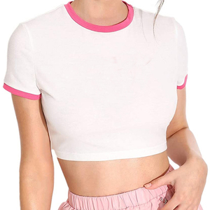 T-shirt court pour femme avec logo personnalisé, décontracté, en coton, pour l'été – Fournisseur OEM de vêtements et t-shirts pour femmes - Product Image 1