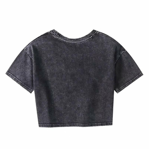 Camiseta Distressed de Manga Corta con Cuello Redondo, Ajuste Holgado, 240gsm, Lavado Ácido, para Hombre y Mujer - ¡Gran Oferta! - Product Image 3