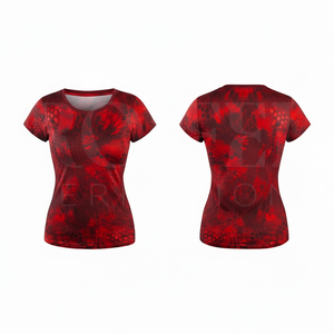 T-shirt de sport imprimé à manches courtes pour femme, coupe ajustée, respirant, extensible, idéal pour la gym et l'entraînement - Product Image 3