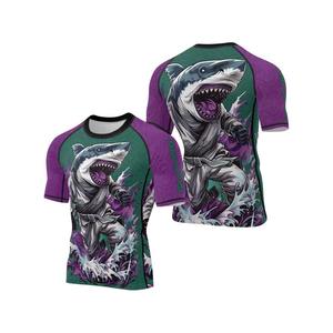 T-shirt de compression à manches courtes sublimé pour homme, Rashguard BJJ, sous-vêtement de combat MMA Jiu Jitsu, tenue de combat sublimée – Vente chaude - Product Image 1