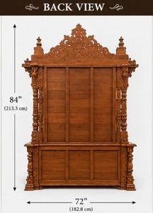 Fabricante de Templos de Madera de Teca en India, Templo de Madera Tallada de Diseño, Templo Marrón con Cúpula para el Hogar - Product Image 3