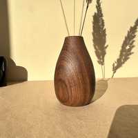 TIMELESS CRAFT Set Vas Lantai Minimalis Buatan Tangan dari Kayu Walnut dan Bambu Seni Kayu Rustic untuk Bunga Kering Dekorasi Pernikahan Ramah Lingkungan