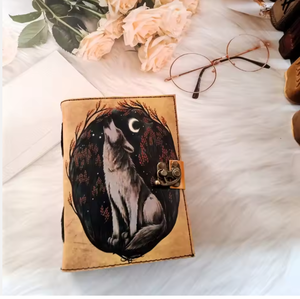 Cuaderno de Cuero Genuino Hecho a Mano de Primera Calidad, Diseño Vintage de Lobo, Diario para Escribir, Viajar, Dibujar, Uso Personal - Product Image 1