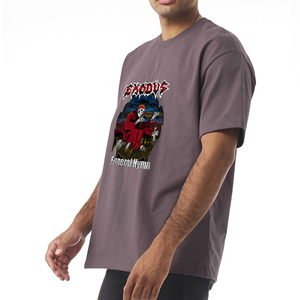 T-shirt gris à manches courtes pour homme Exodus avec imprimé Hymne funéraire, style punk, col rond, coupe classique, en jersey de coton - Product Image 2